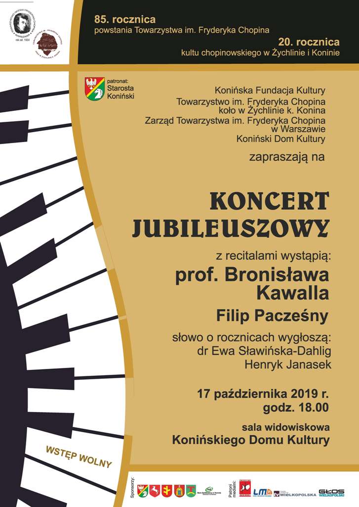 Zapraszamy na Chopinowski Koncert Jubileuszowy
