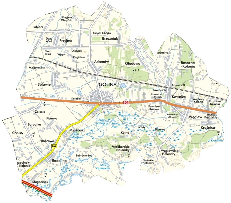 Mapa Miasta i Gminy Golina